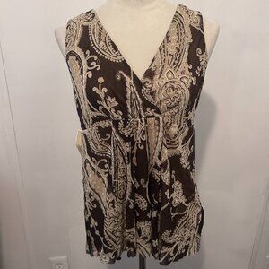 Michael Khors Brown Paisley Tank Top